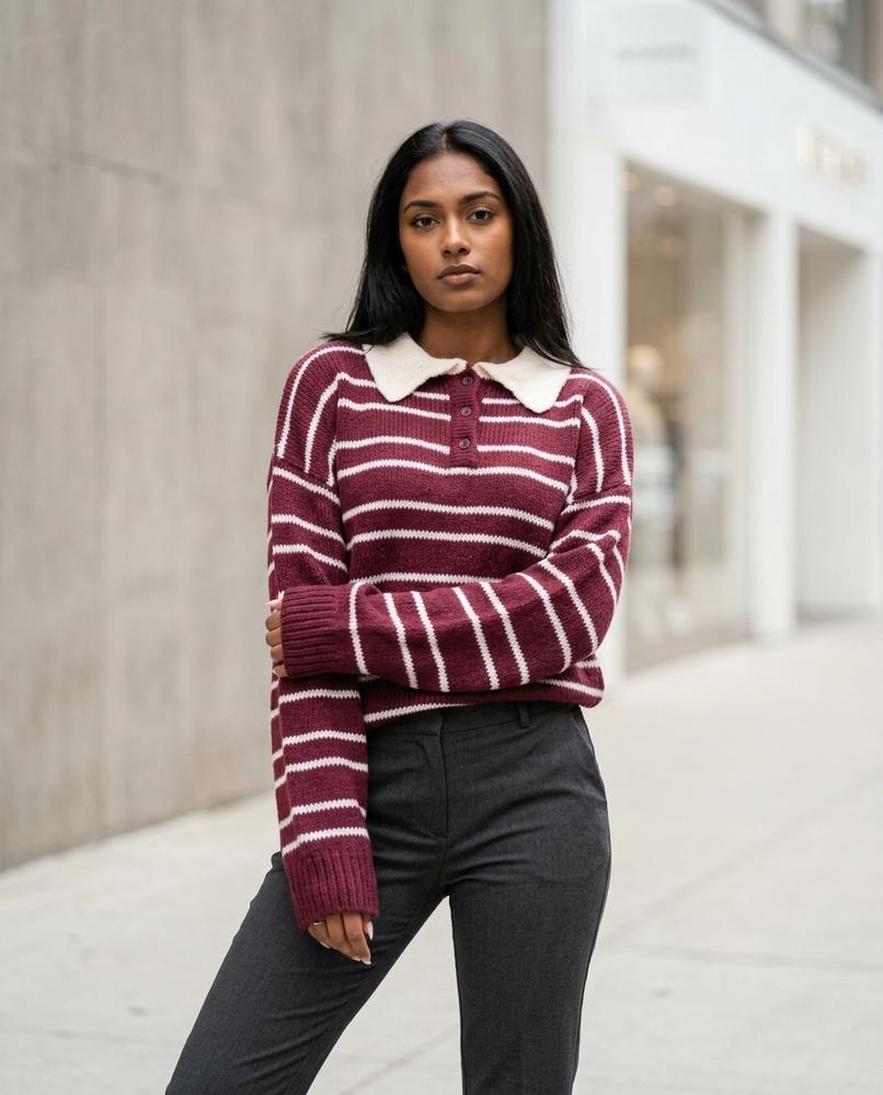 Nelly Outlet - Nidar | Gestreift Gestrickt Pullover Damen
