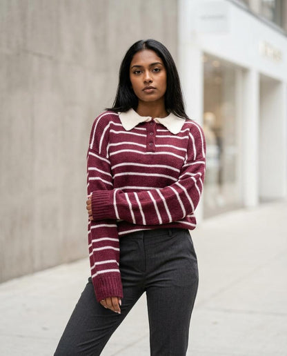 Nelly Outlet - Nidar | Gestreift Gestrickt Pullover Damen