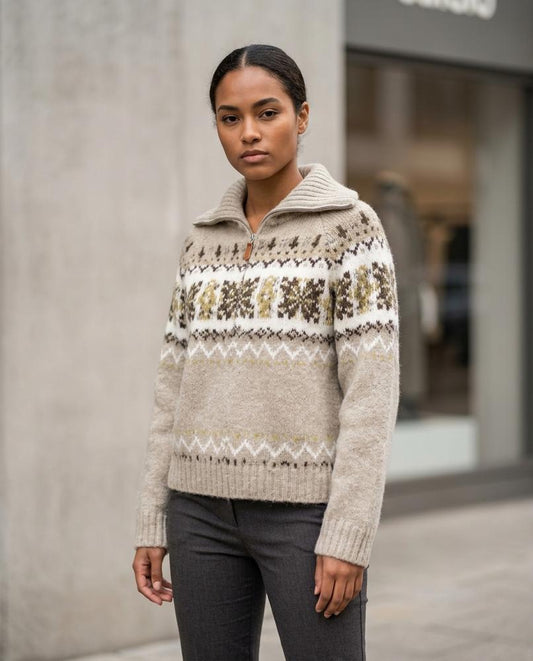 Nelly Outlet - Yomel | Gemustert Grobstrick Pullover Damen