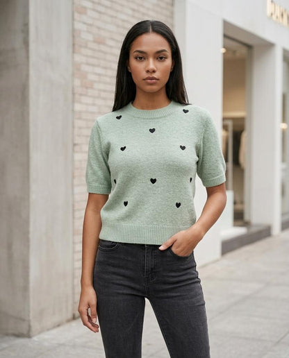 Nelly Outlet - Vemin | Kurzärmlig Gestrickt Pullover Damen