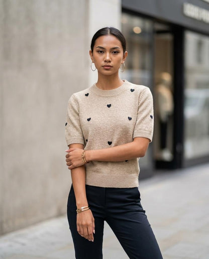 Nelly Outlet - Vemin | Kurzärmlig Gestrickt Pullover Damen