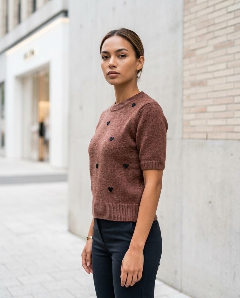 Nelly Outlet - Vemin | Kurzärmlig Gestrickt Pullover Damen