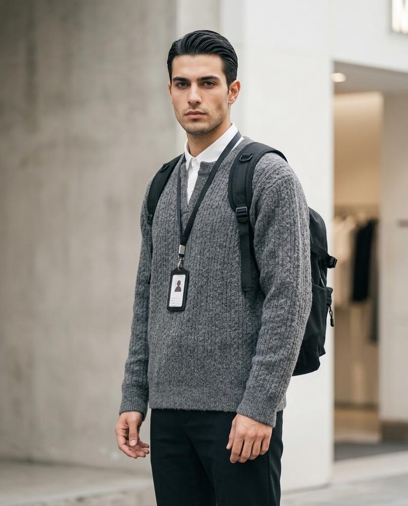 Nelly Outlet - Selar | Strukturiert Geschlitzt Pullover Herren