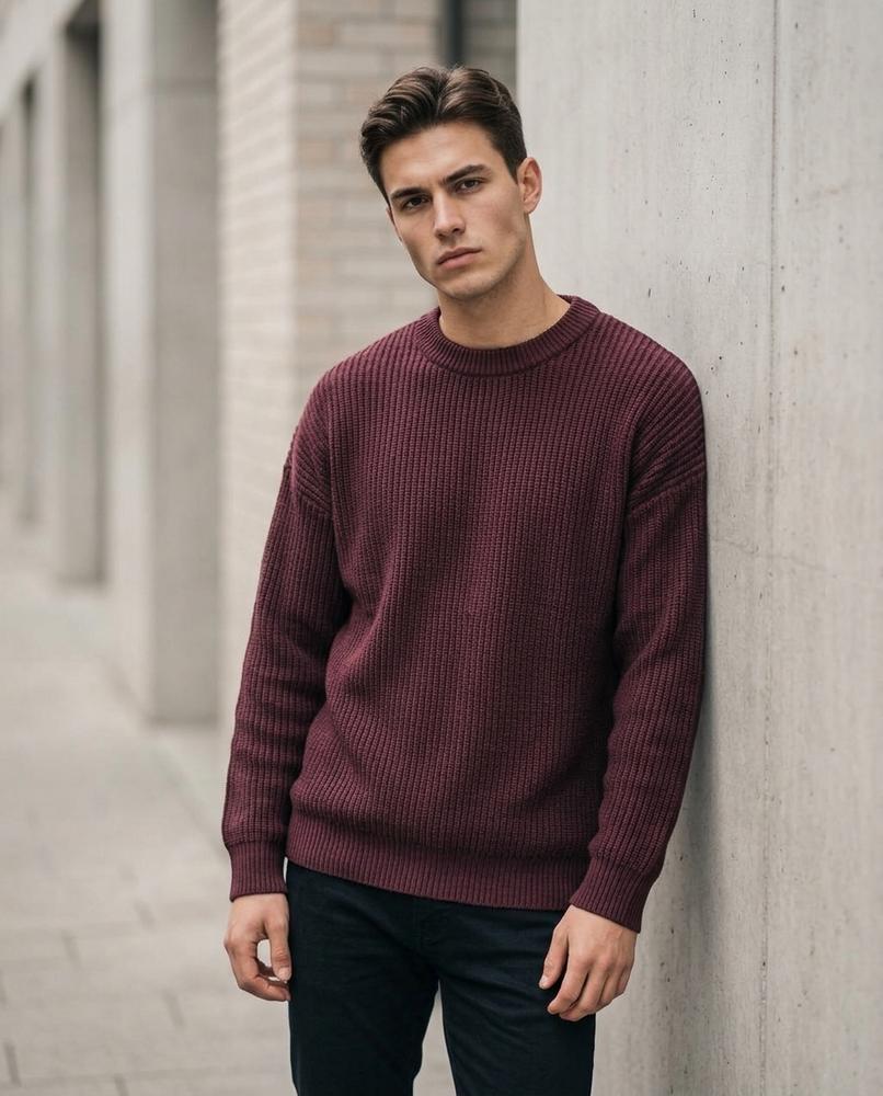 Nelly Outlet - Alvin | Gerippt Locker Pullover Herren