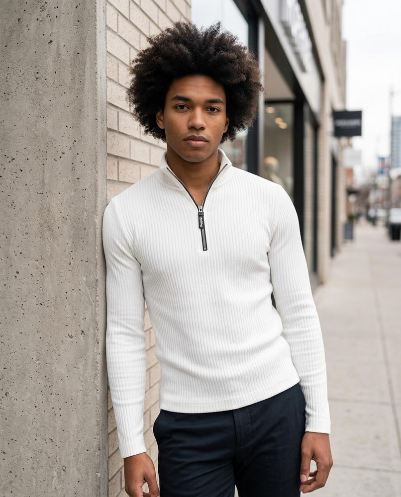 Nelly Outlet - Nozan | Gerippt Tailliert Pullover Herren