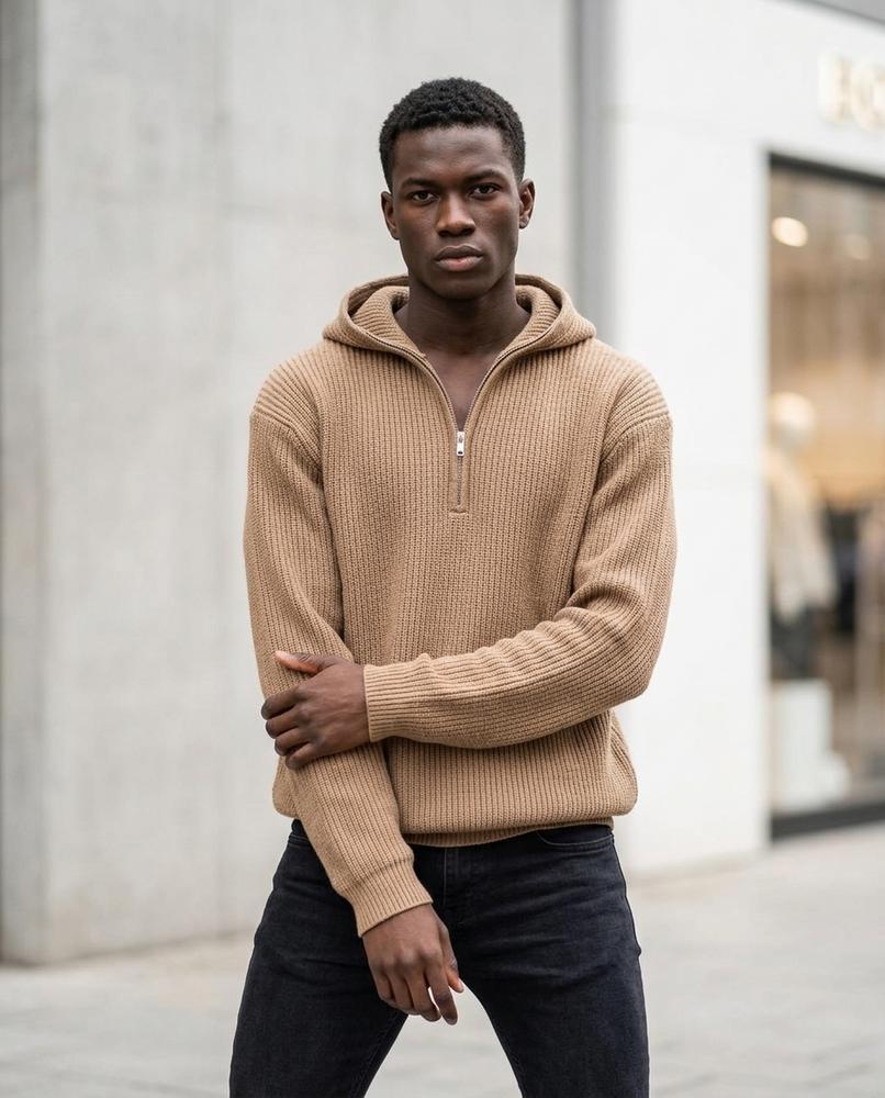 Nelly Outlet - Eldar | Strukturiert Locker Hoodie Herren